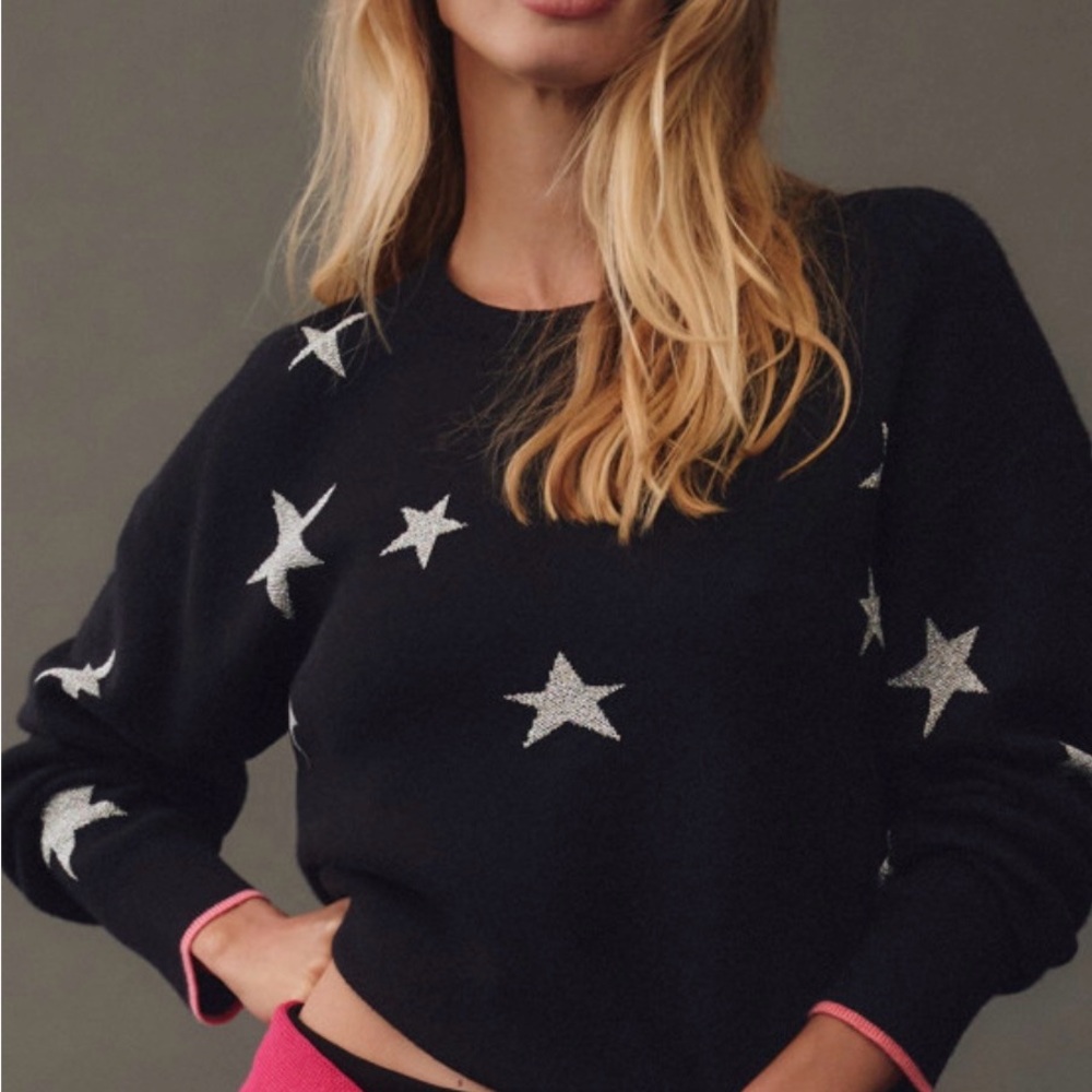 Maeve Black and Silver Star Sweater